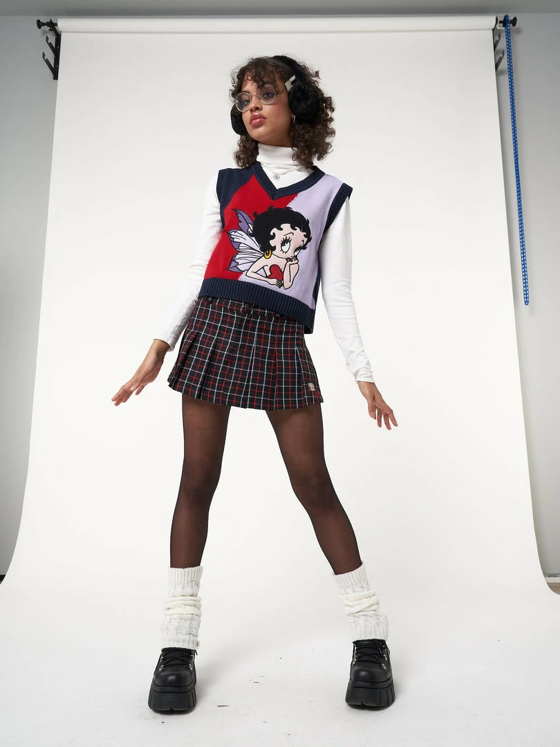 Minga London Minga X Betty Boop Plaid Mini Skirt Clothing