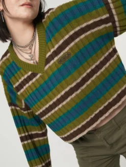 Minga London Moss Striped Knit Jumper