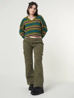 Minga London Moss Striped Knit Jumper