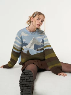 Minga London Clothing Mountain Landscape Knit Jumper