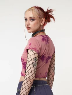 Minga London Clothing Mystic Sun Tie Dye Crop T-Shirt