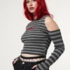 Minga London No Problem Striped Cut Out Top