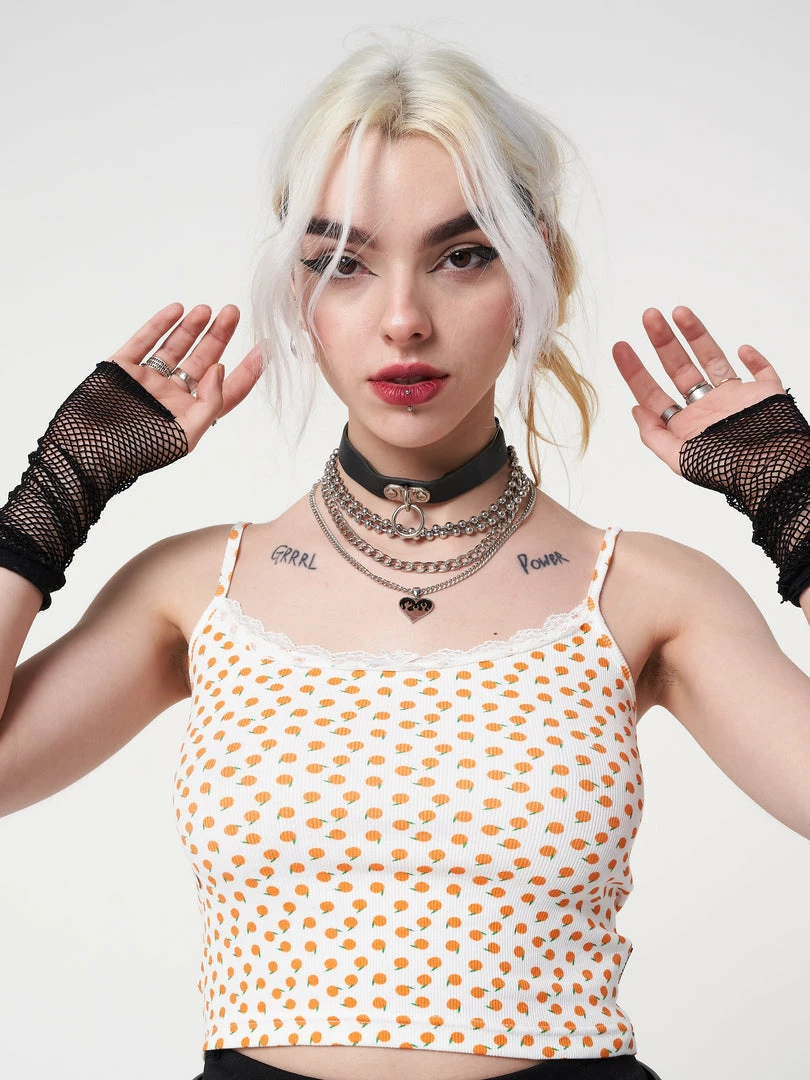 Minga London Orange Garden Lace Cami Top