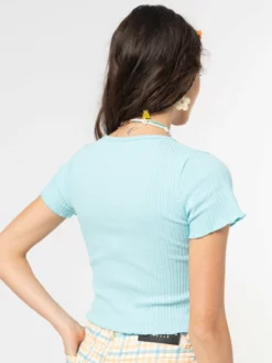 Minga London Clothing Blue Mist Ruffle Button-Down Top