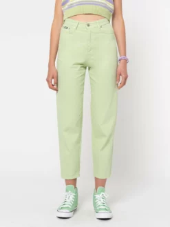 Minga London Pastel Green Denim Mom Jeans Clothing
