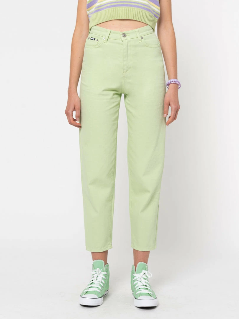 Minga London Pastel Green Denim Mom Jeans Clothing