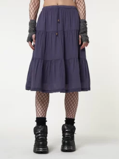 Minga London Purple Mist Ruffle Lace Midi Skirt Most Wanted