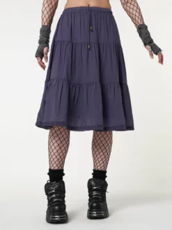 Minga London Purple Mist Ruffle Lace Midi Skirt Most Wanted