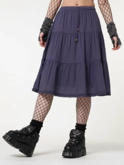 Minga London Purple Mist Ruffle Lace Midi Skirt Most Wanted