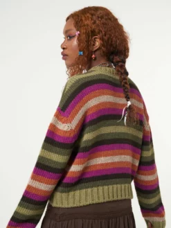 Minga London Retro Flower Striped Knit Jumper