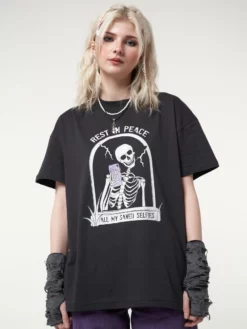 Minga London RIP Skeleton Black T-shirt