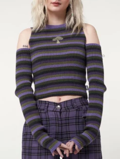 Minga London Secret Mushroom Striped Cut Out Top