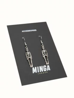 Minga London Clothing Skeleton Drop Earrings