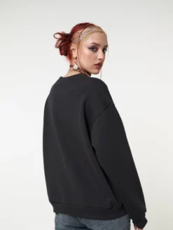 Minga London Solaris Black Embroidered Sweatshirt