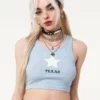 Minga London Texas Star Ribbed Vest Top Clothing