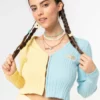 Minga London Clothing Two Tone Cropped Cardigan