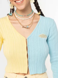 Minga London Clothing Two Tone Cropped Cardigan