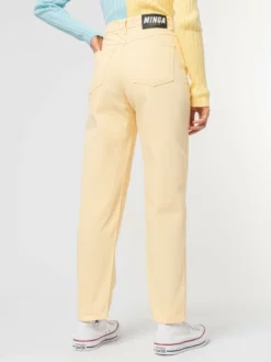 Minga London Vanilla Yellow Denim Mom Jeans Clothing