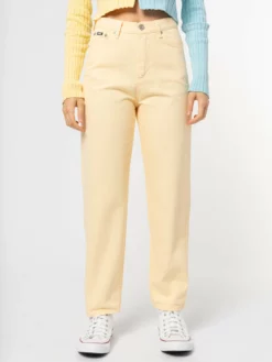 Minga London Vanilla Yellow Denim Mom Jeans Clothing