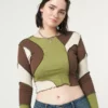 Minga London Clothing Wave Patchwork Crop Top