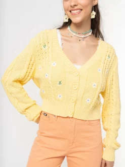 Minga London Flower Child Cable Knit Cardigan