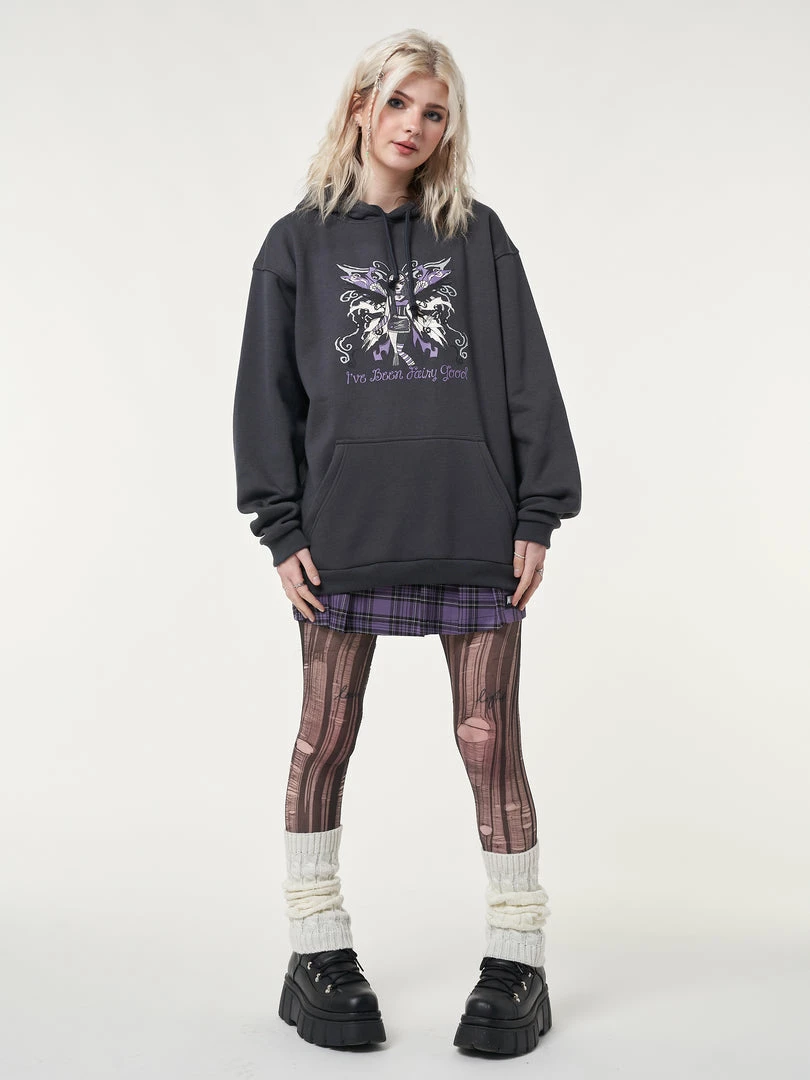 Minga London Clothing Wicked Fairy Dark Grey Hoodie