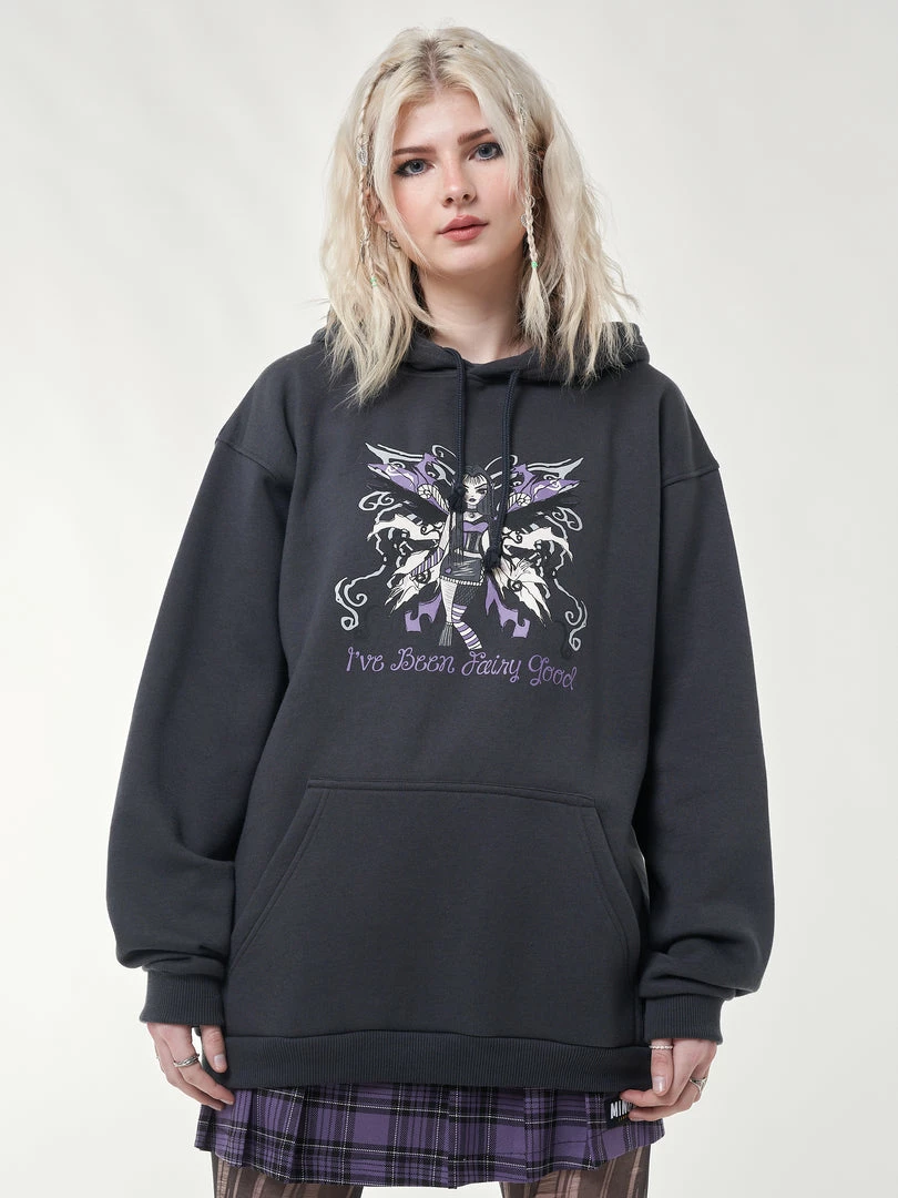 Minga London Clothing Wicked Fairy Dark Grey Hoodie