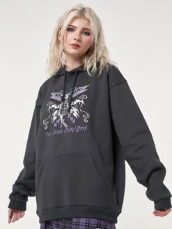 Minga London Clothing Wicked Fairy Dark Grey Hoodie