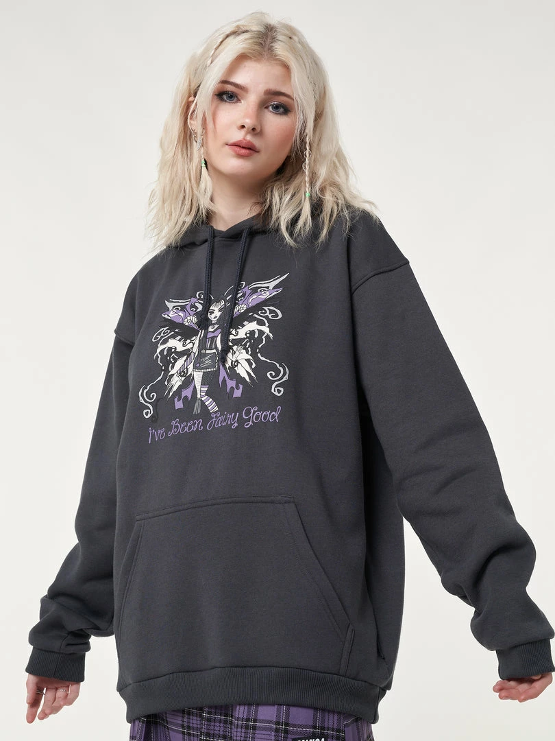 Minga London Clothing Wicked Fairy Dark Grey Hoodie