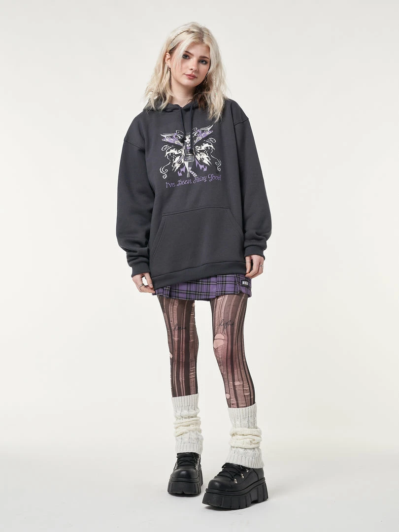 Minga London Clothing Wicked Fairy Dark Grey Hoodie