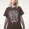 Minga London Winged Cross Brown T-shirt
