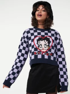 Minga London Minga X Betty Boop Check Knit Jumper Clothing