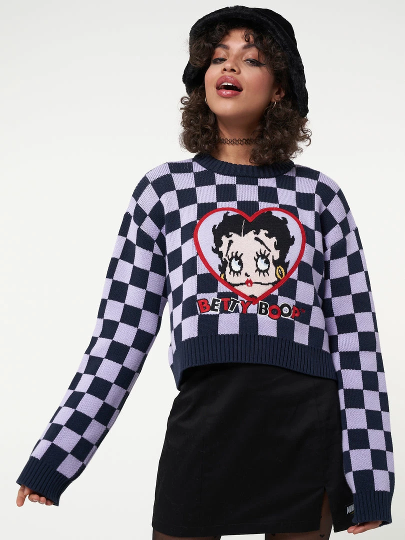 Minga London Minga X Betty Boop Check Knit Jumper Clothing