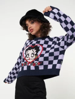 Minga London Minga X Betty Boop Check Knit Jumper Clothing