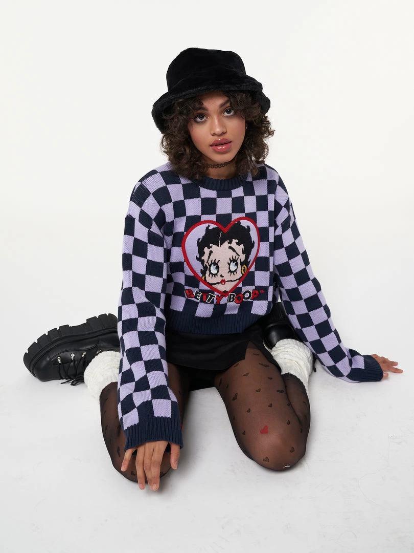 Minga London Minga X Betty Boop Check Knit Jumper Clothing