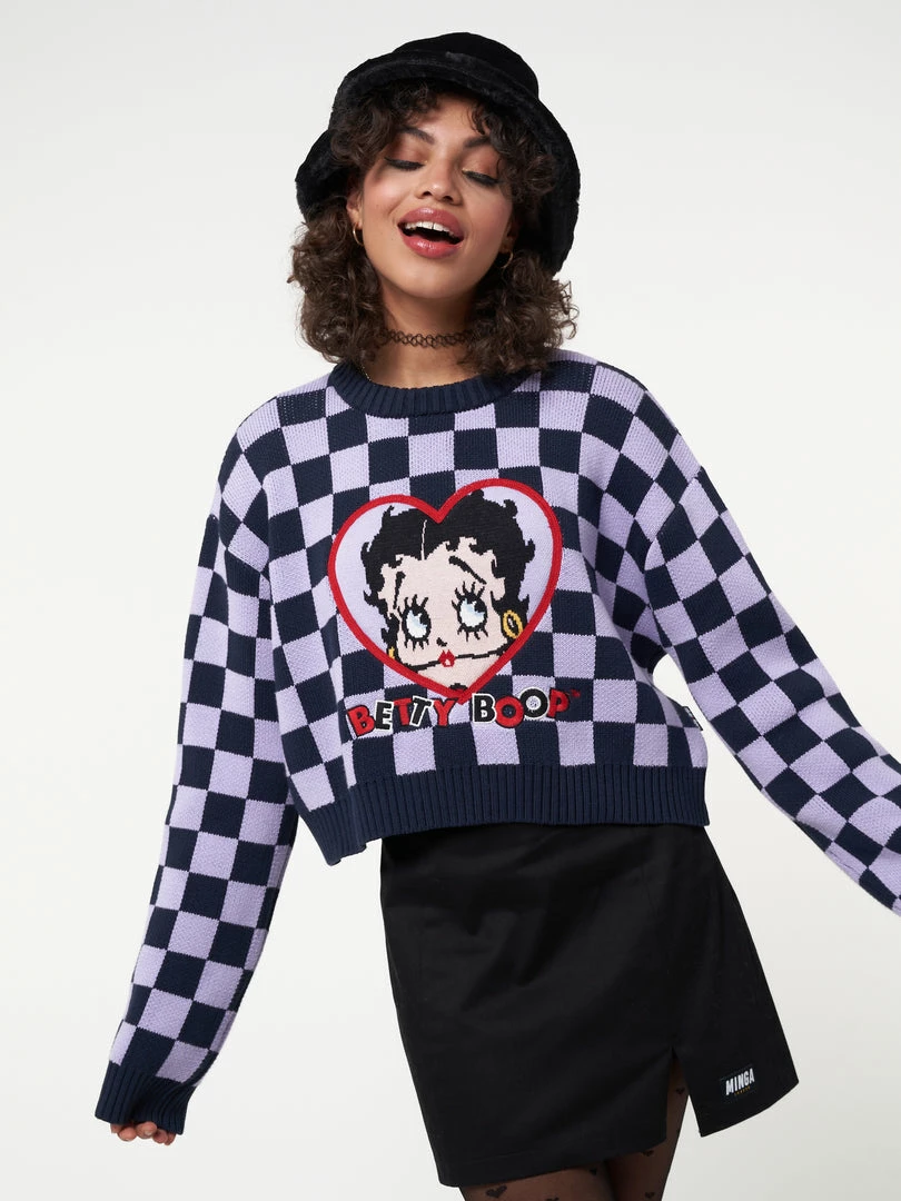 Minga London Minga X Betty Boop Check Knit Jumper Clothing