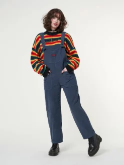 Minga London Most Wanted Minga X Strangervinyl Blue Corduroy Relaxed Dungarees