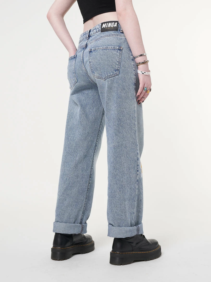 Minga London Minga X Strangervinyl Daisy Baggy Jeans Clothing