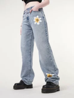 Minga London Minga X Strangervinyl Daisy Baggy Jeans Clothing