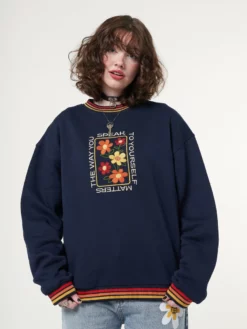Minga London Minga X Strangervinyl Rainbow Flowers Sweater Clothing