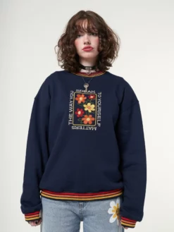 Minga London Minga X Strangervinyl Rainbow Flowers Sweater Clothing