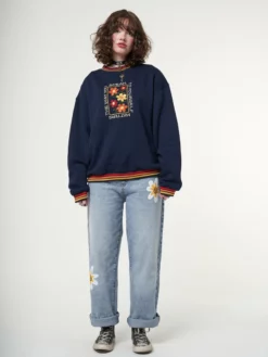 Minga London Minga X Strangervinyl Rainbow Flowers Sweater Clothing