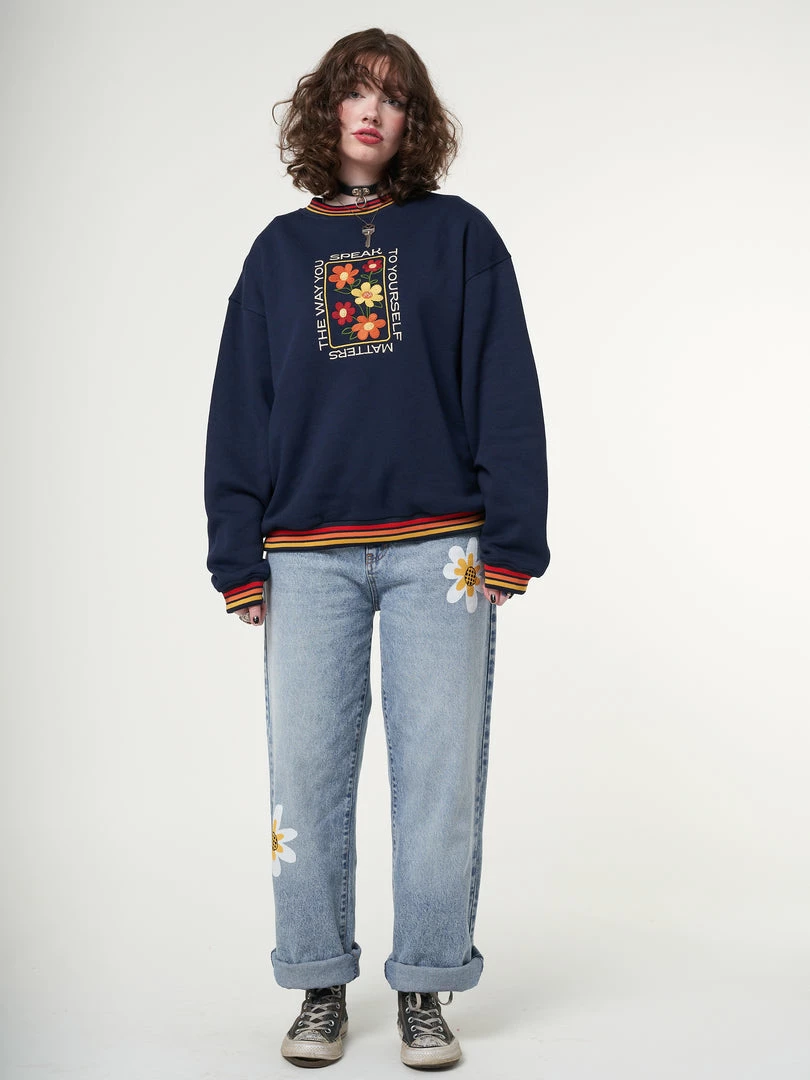 Minga London Minga X Strangervinyl Rainbow Flowers Sweater Clothing