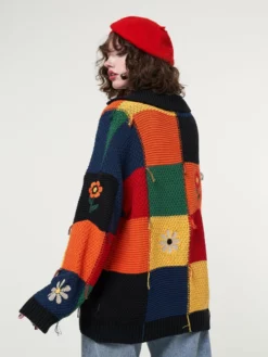 Minga London Minga X Strangervinyl Rainbow Patchwork Cardigan