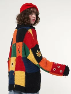 Minga London Minga X Strangervinyl Rainbow Patchwork Cardigan