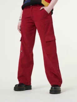 Minga London Minga X Strangervinyl Red Corduroy Cargo Pants Clothing