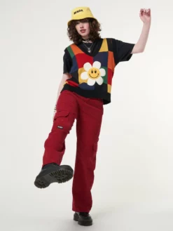 Minga London Minga X Strangervinyl Red Corduroy Cargo Pants Clothing