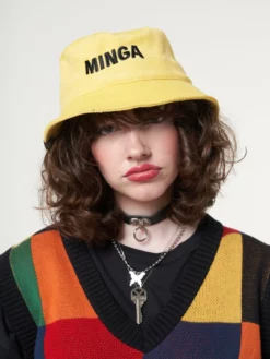 Minga London Minga X Strangervinyl Yellow Corduroy Bucket Hat Clothing