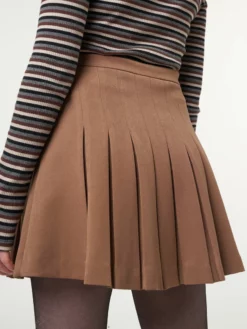 Minga London Mocha Pleated Tennis Skirt With Front Chain