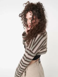 Minga London Molly Stripes Tie Knitted Shrug Clothing